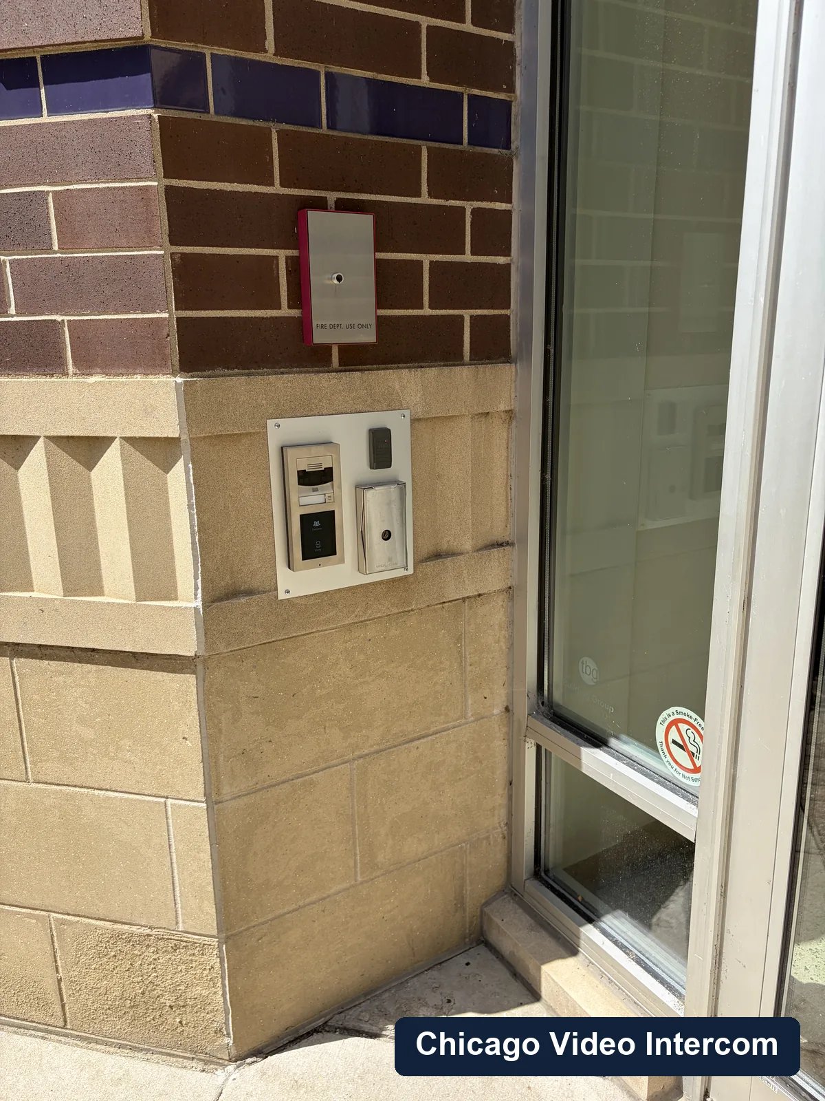 2N video intercom installed at a Chicago exterior gate entry