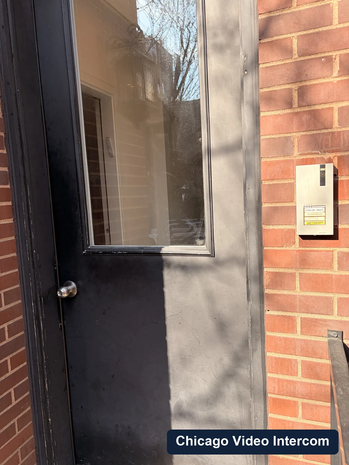 Gate entry area with video intercom before service work